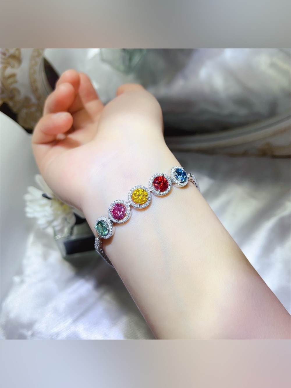 5 Carat 925 Sterling Silver Moissanite Bracelet